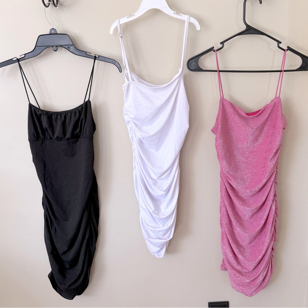 Bundle- SHEIN Ruched Mini Slip Dresses